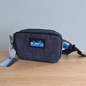 KAVU Gray Topographic Hip 2B Square Waist Bag NWT